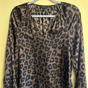 Banana Republic Leopard Print V-Neck Blouse